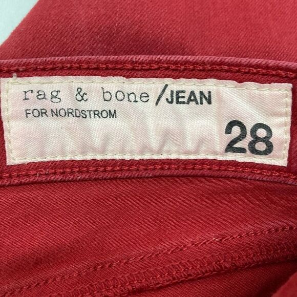 Rag & Bone Skinny Zipper Leg Red Jeans women’s size 28 - Picture 5 of 11